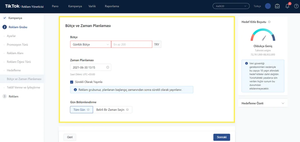 Tiktok Bütçe ve Zaman Planlama