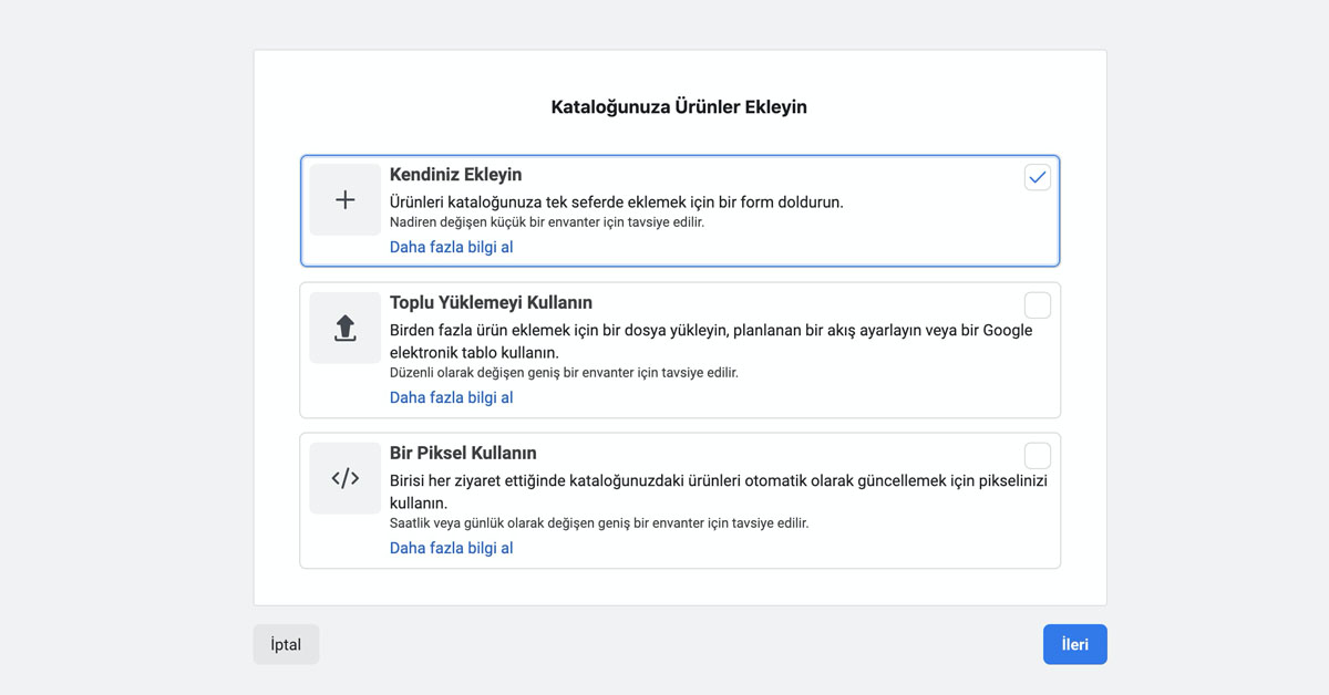 Facebook Katalog Ürün Ekleme