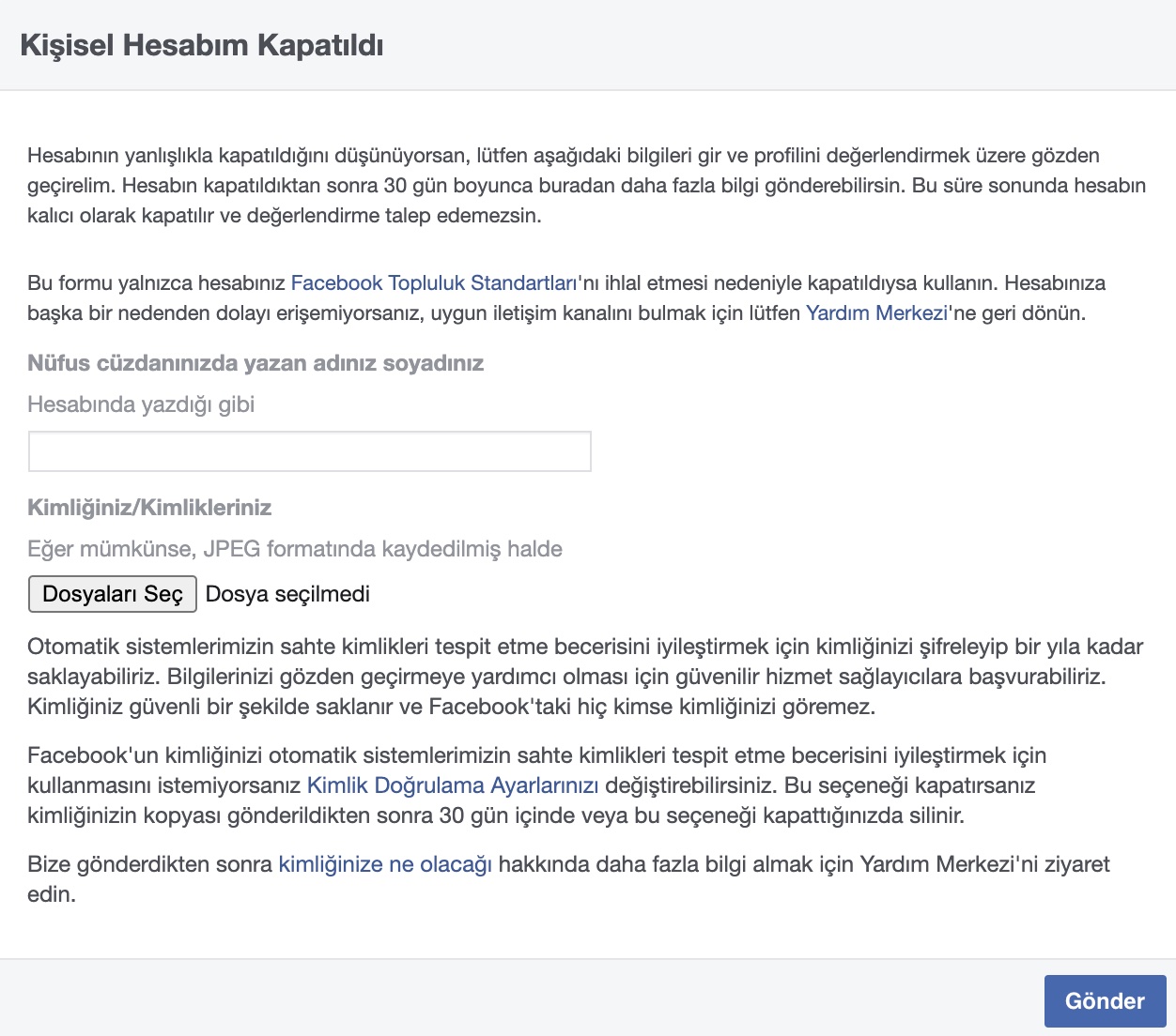 Facebook Reklam Hesabım Kapatıldı