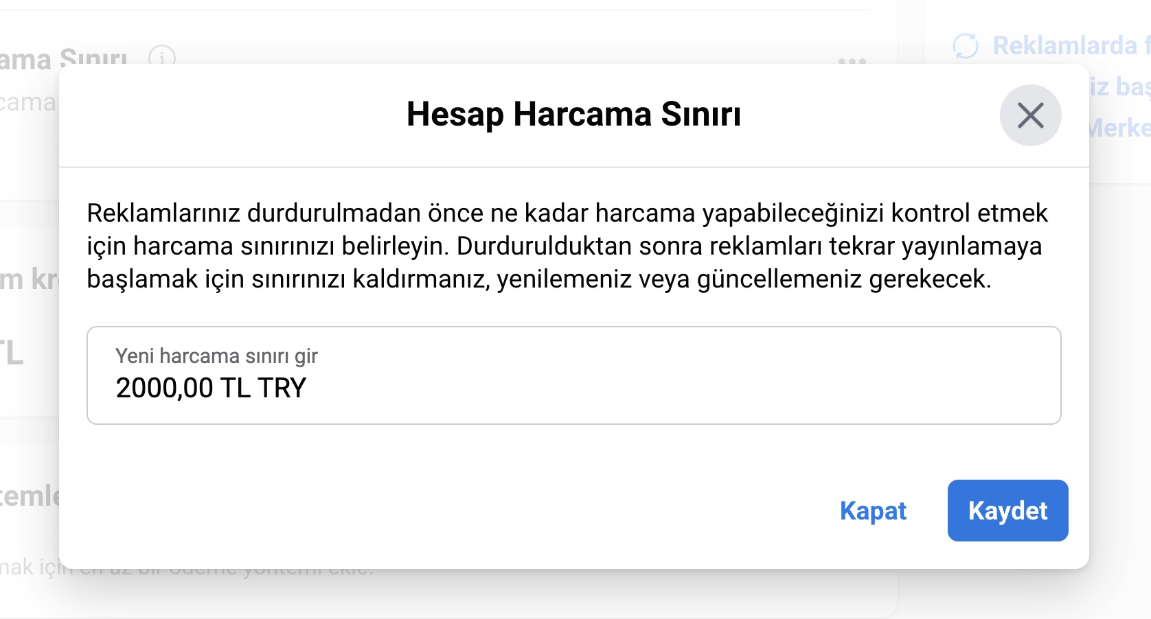 Hesap Harcama Sınırı