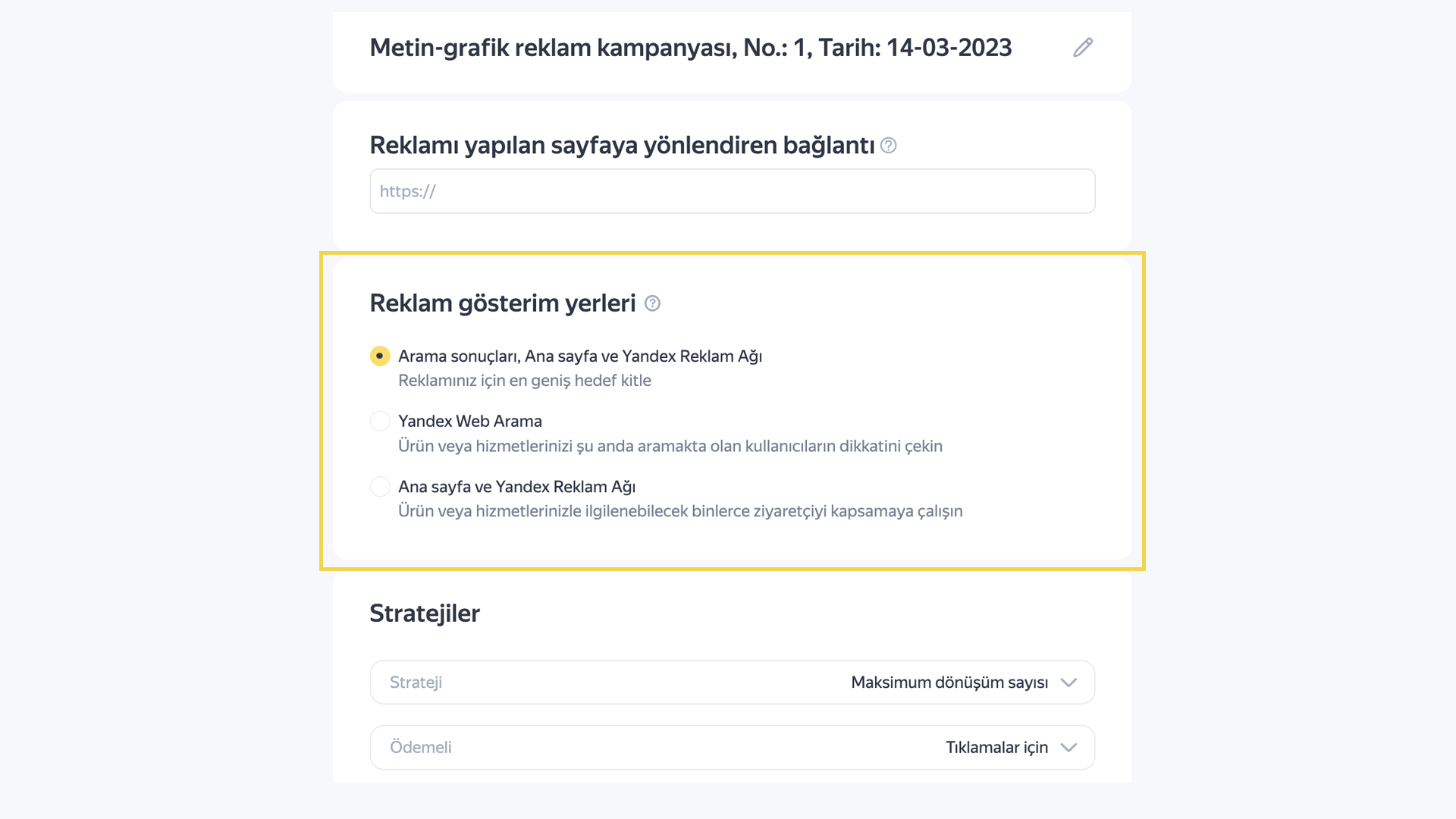 Yandex Direct Reklam Türleri