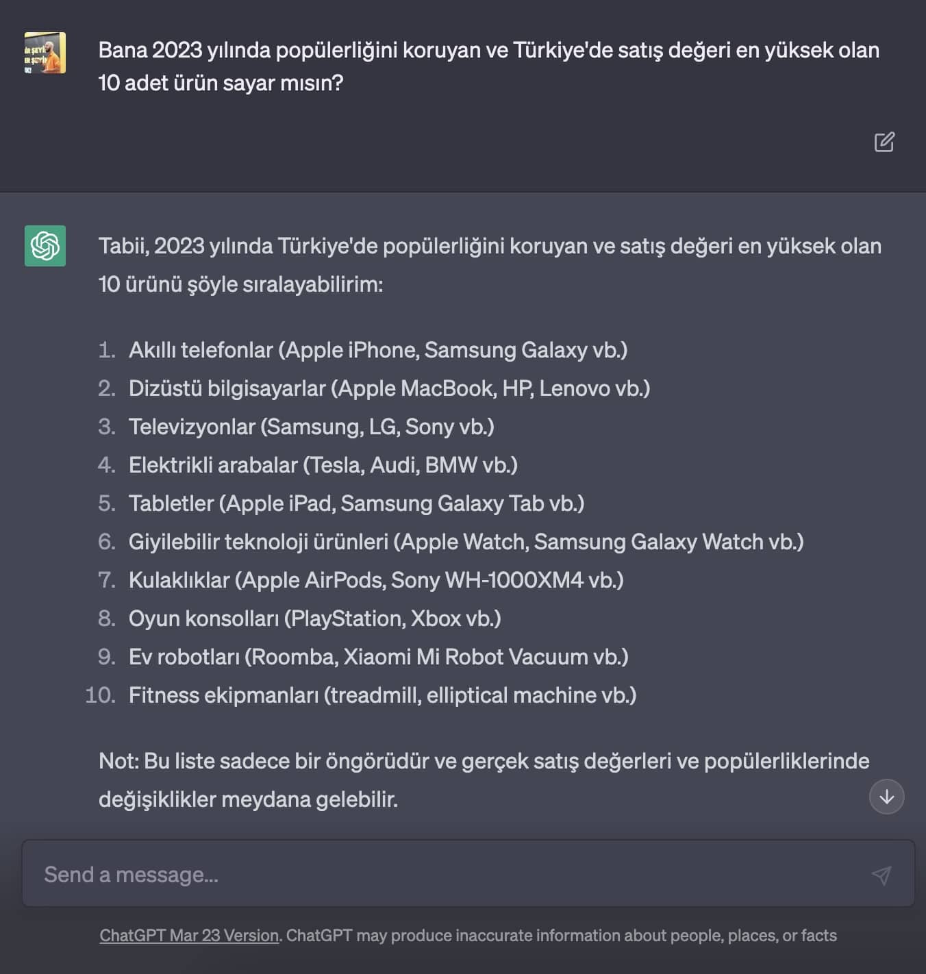 Chatgpt E-Ticaret